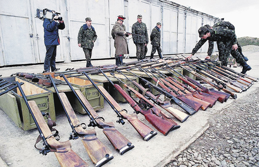 Оружие, изъятое в Литве ещё до начала беспорядков января 1991 года