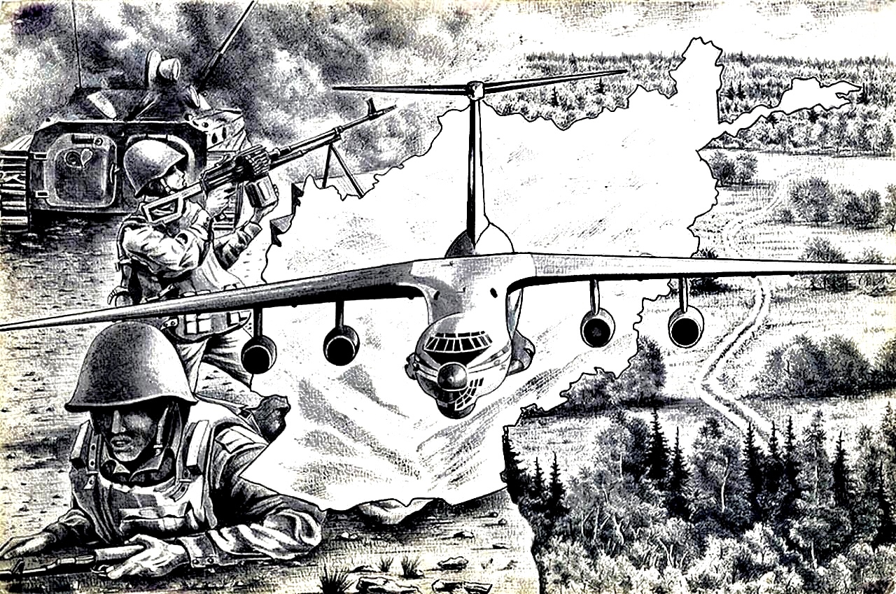 Война в Афганистане. Рисунок участника трёх войн, ветерана спецназа ГРУ майора Рената Шафикова